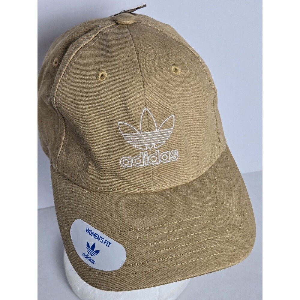 Womens Adidas raw sand brown with white accents Adjustable Hat